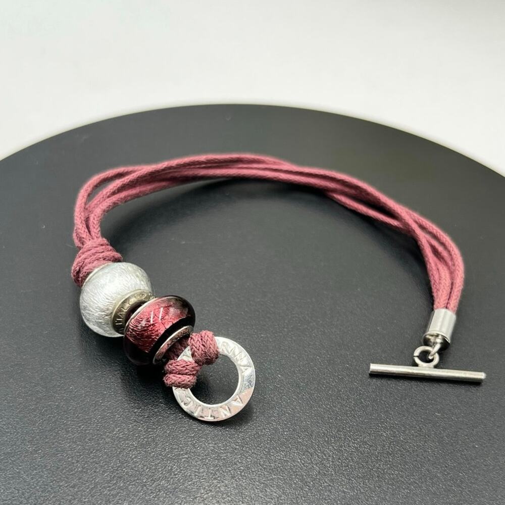 Antica Murrina‎ Murano Glass
Sterling Silver Bracelet Pink
Cord Toggle Authentic